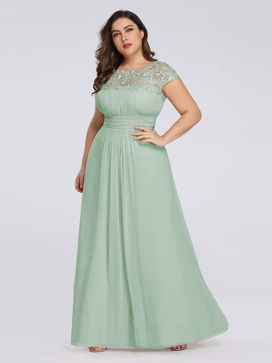 Elegant Flattering Maxi Plus Size Evening Dress