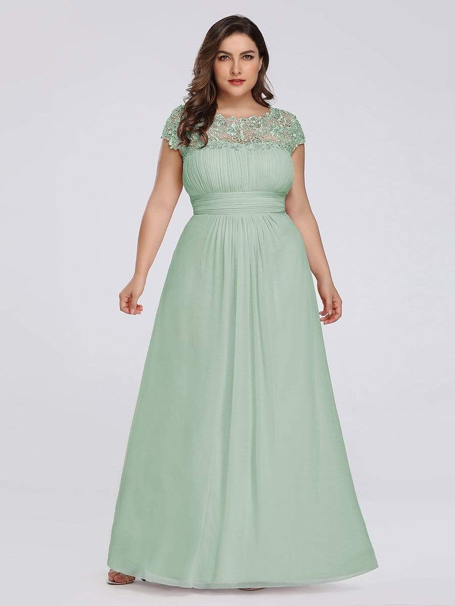 Elegant Flattering Maxi Plus Size Evening Dress