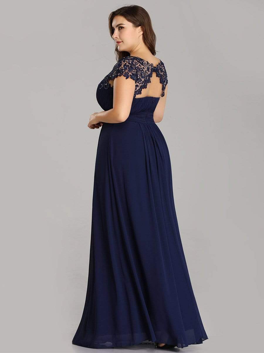 Elegant Flattering Maxi Plus Size Evening Dress