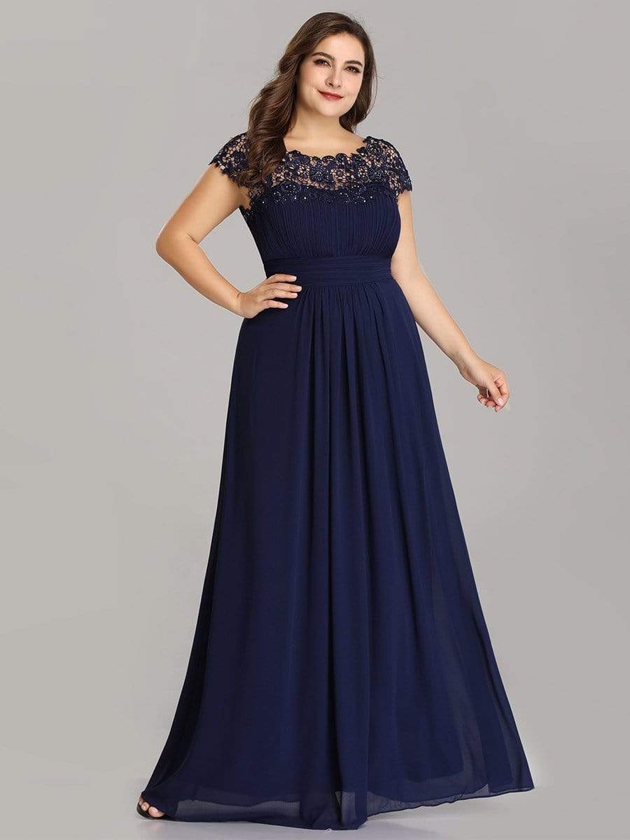 Elegant Flattering Maxi Plus Size Evening Dress