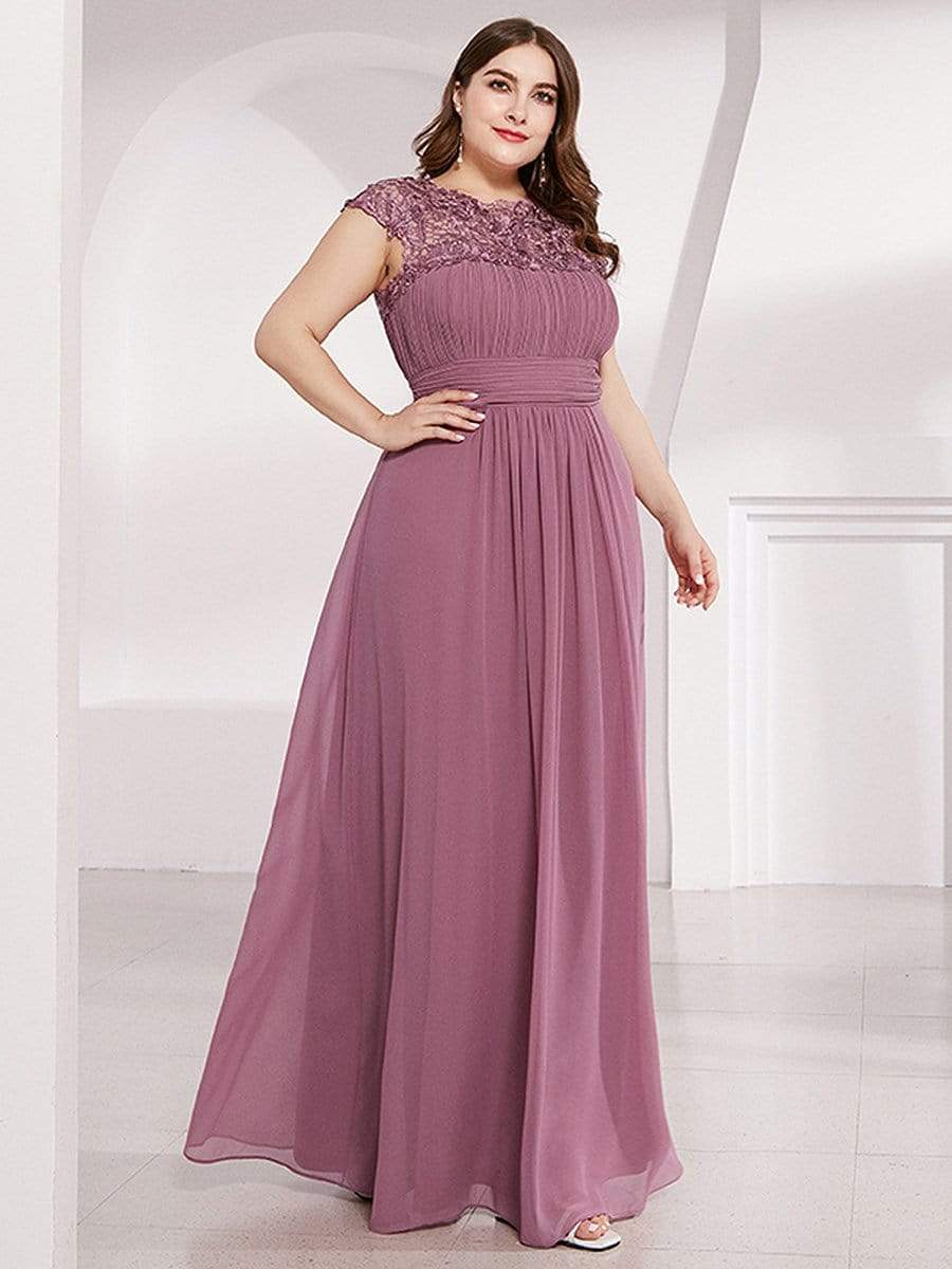 Elegant Flattering Maxi Plus Size Evening Dress