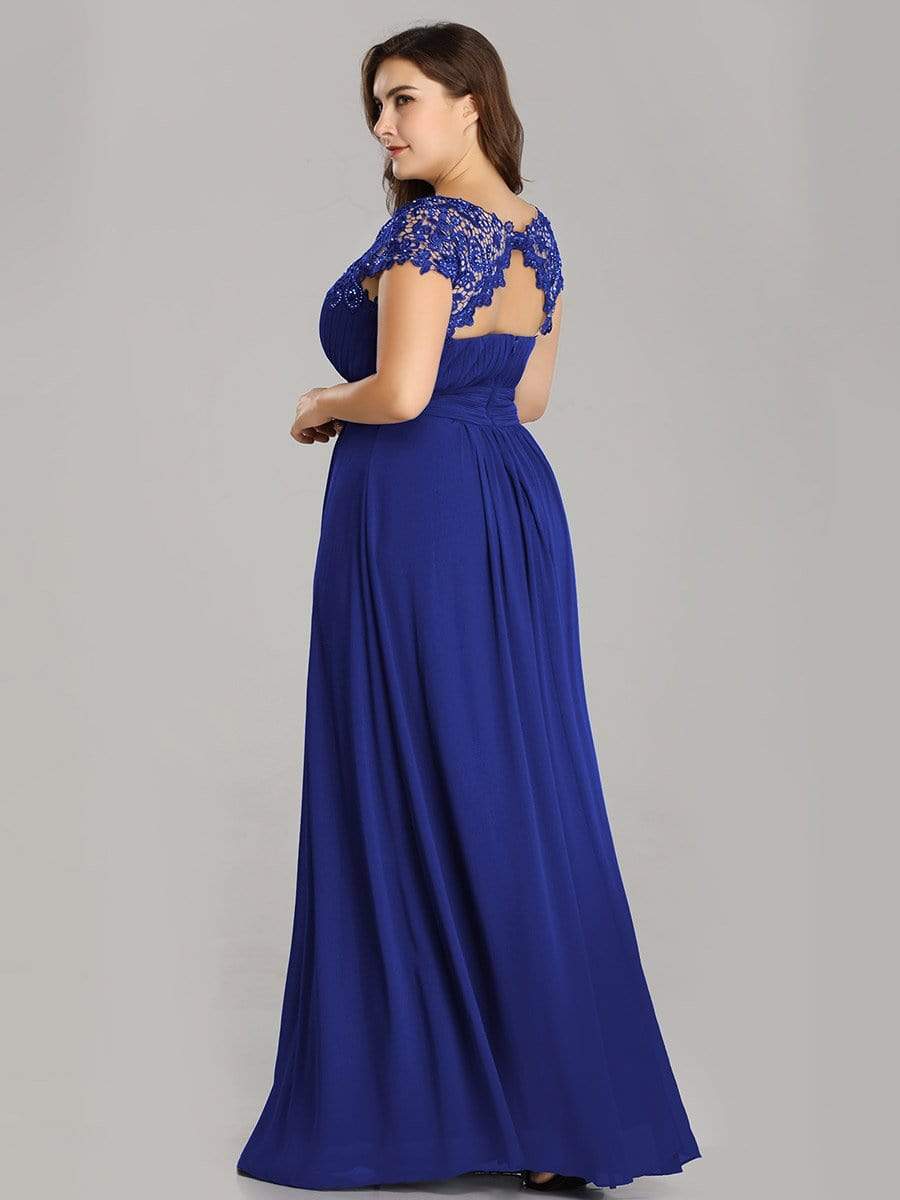 Elegant Flattering Maxi Plus Size Evening Dress