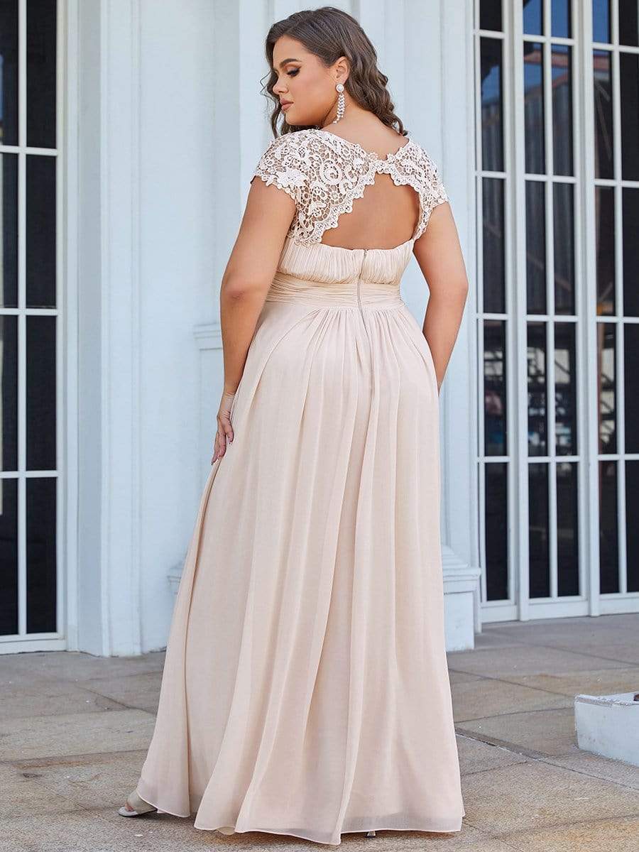 Elegant Flattering Maxi Plus Size Evening Dress