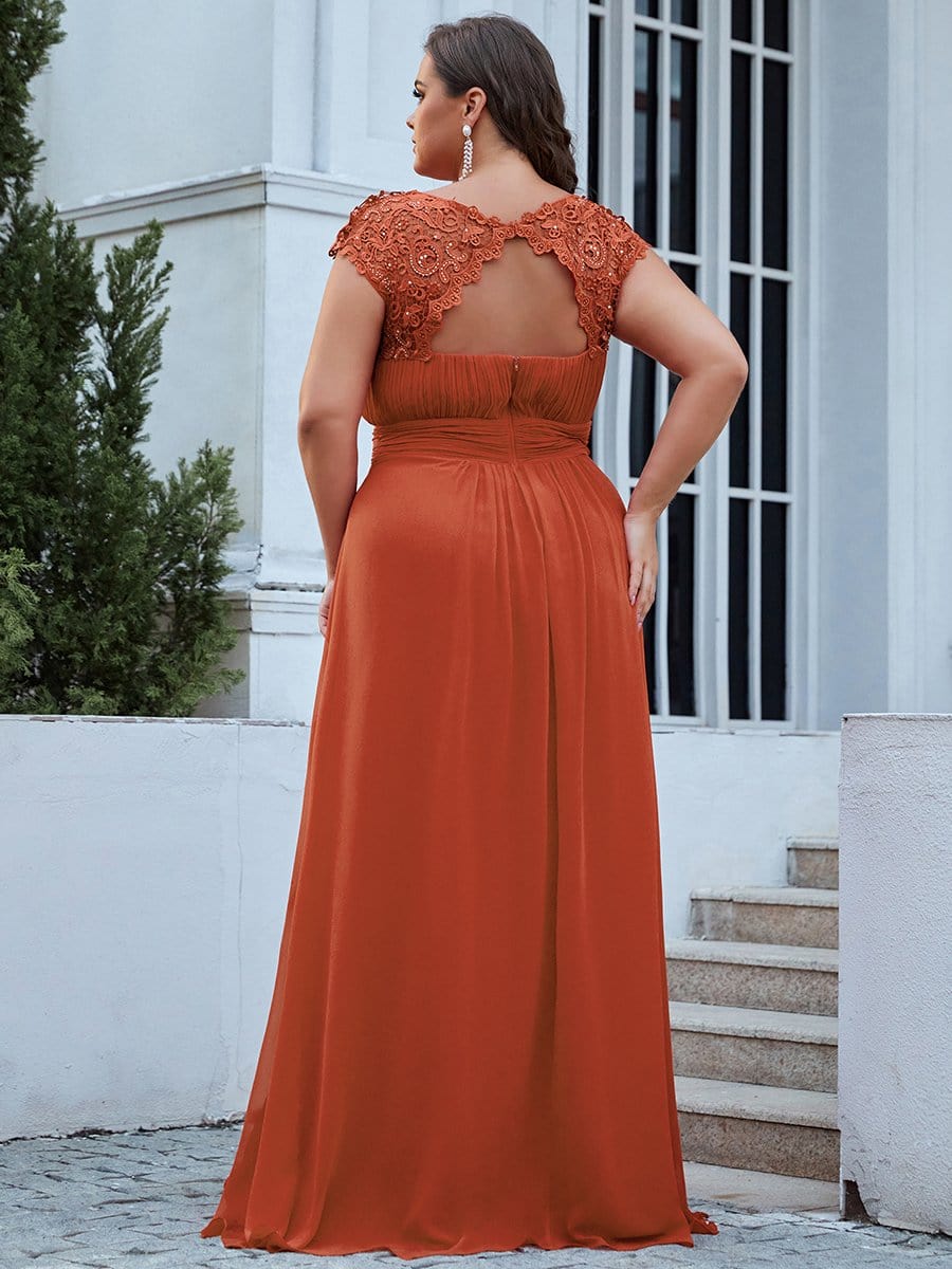 Elegant Flattering Maxi Plus Size Evening Dress