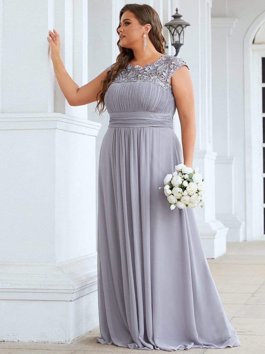 Elegant Flattering Maxi Plus Size Evening Dress