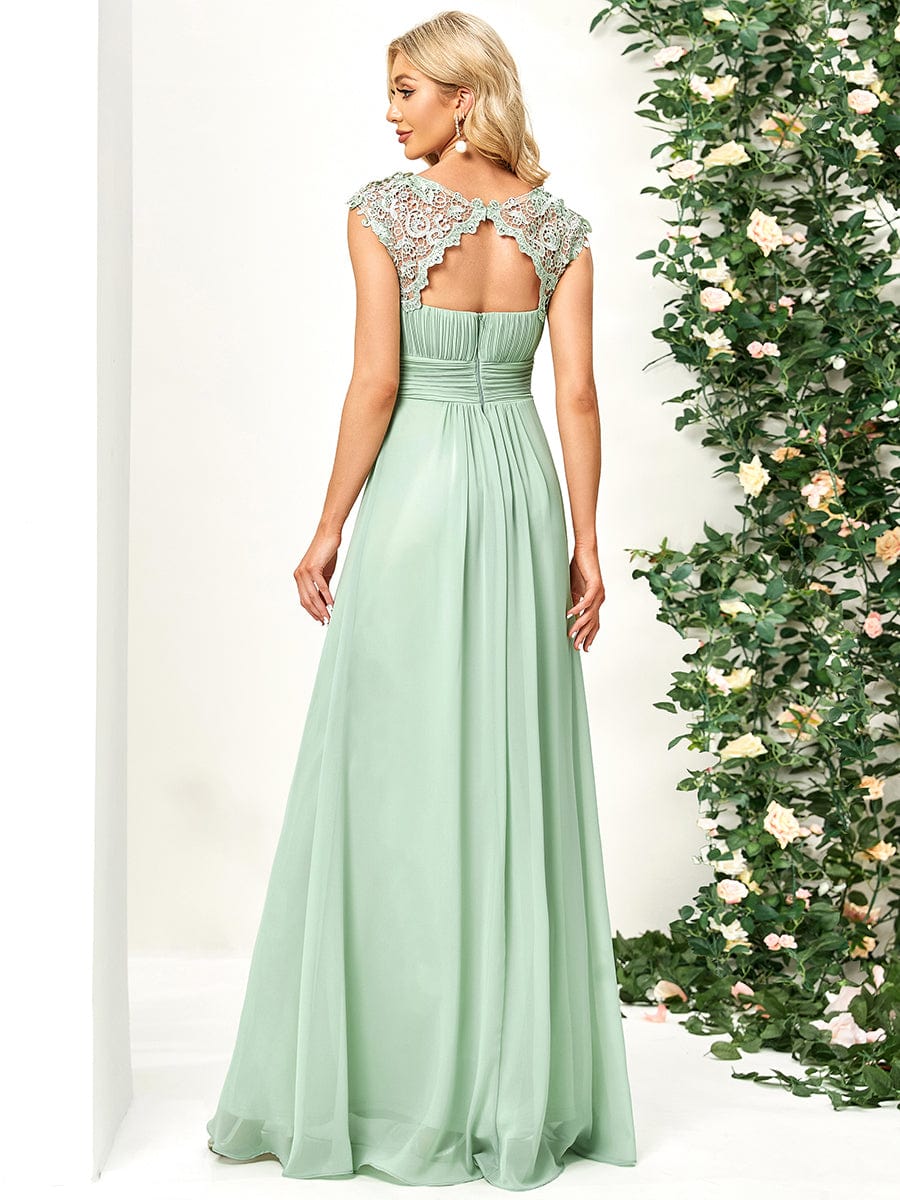 Maxi Long Empire Waist A Line Bridesmaid Dress