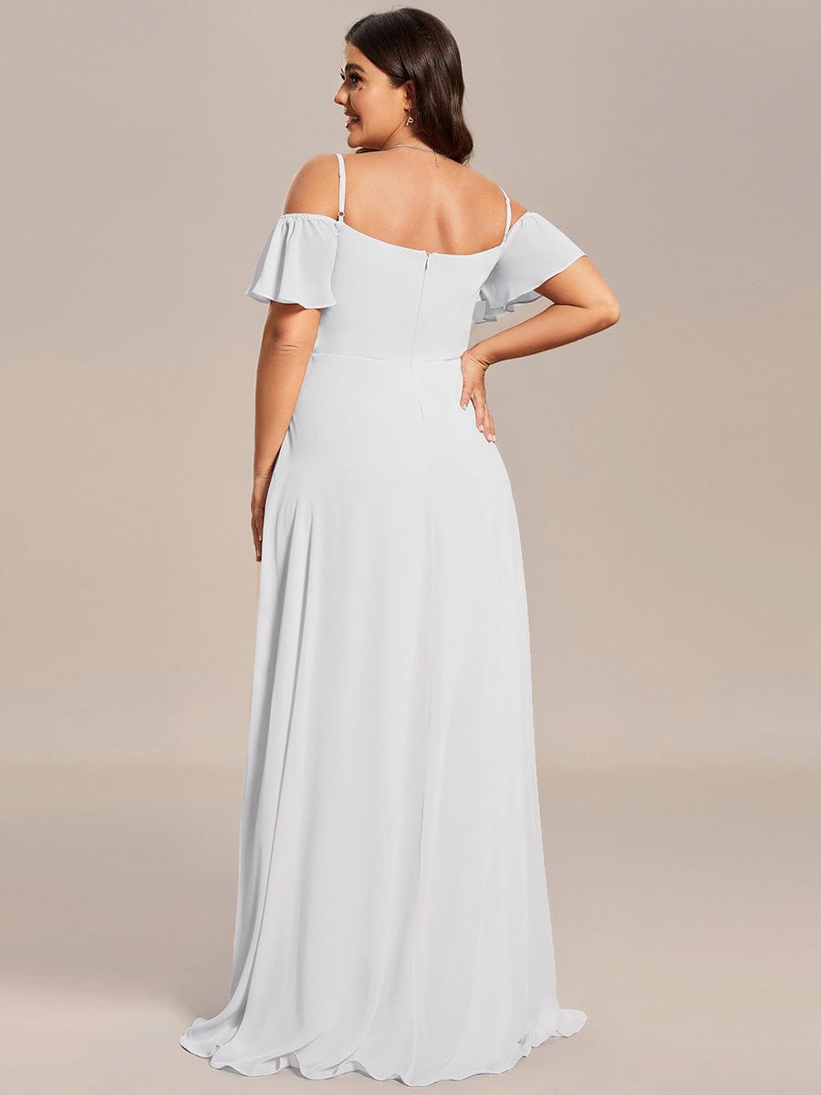 Custom Size Cold-Shoulder Floor Length Bridesmaid Dress with Side Slit