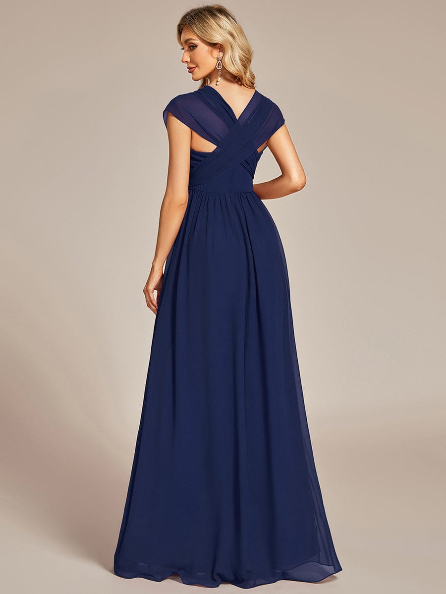 Multiway Chiffon Pleated Strapless Floor Length Bridesmaid Dress