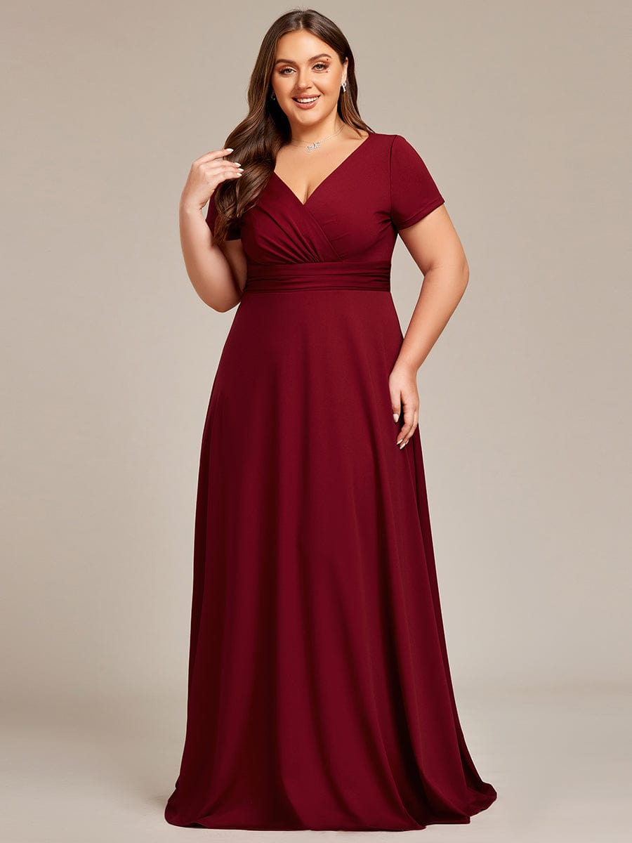 Simple Pleated Empire Waist A-Line Bridesmaid Dress