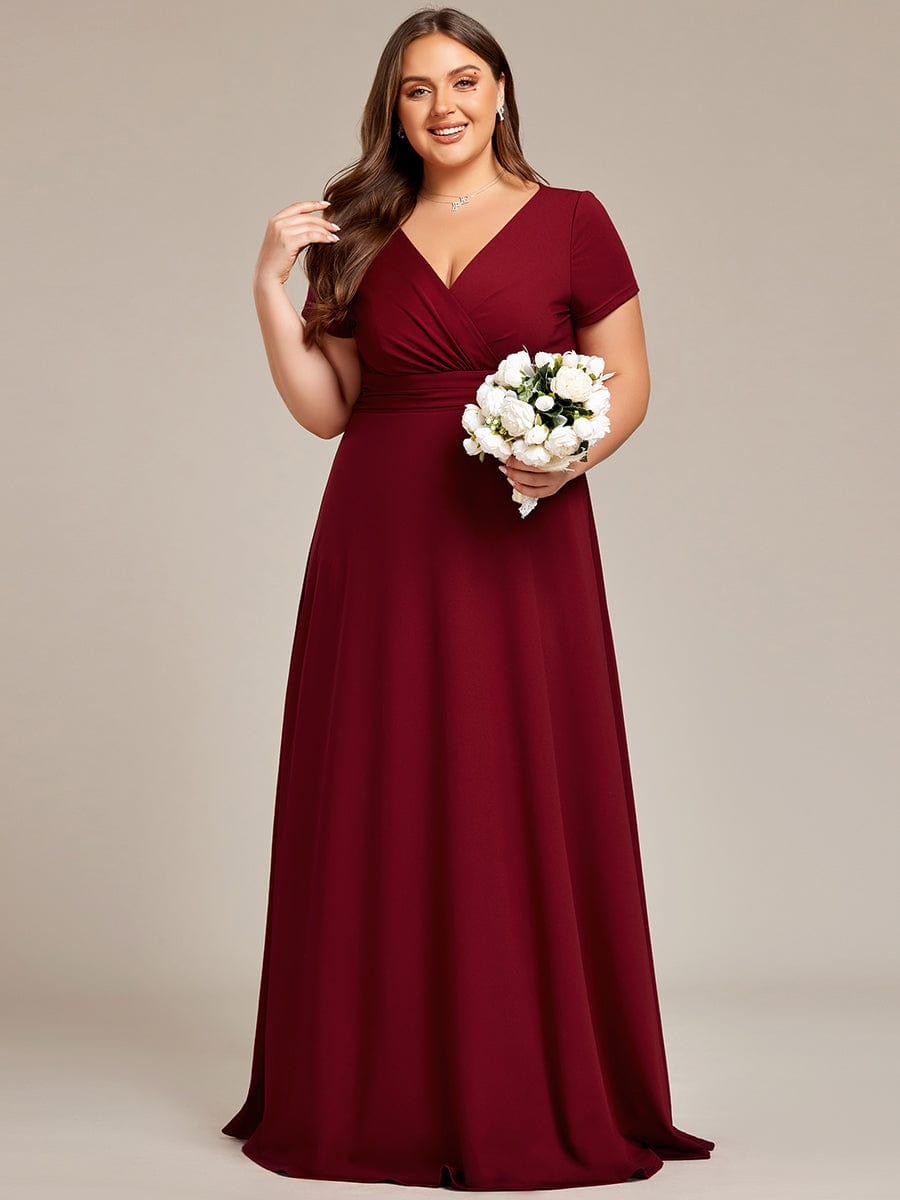 Simple Plus Size Empire Waist A-Line Bridesmaid Dress