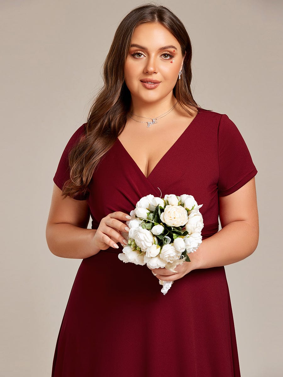 Simple Plus Size Empire Waist A-Line Bridesmaid Dress