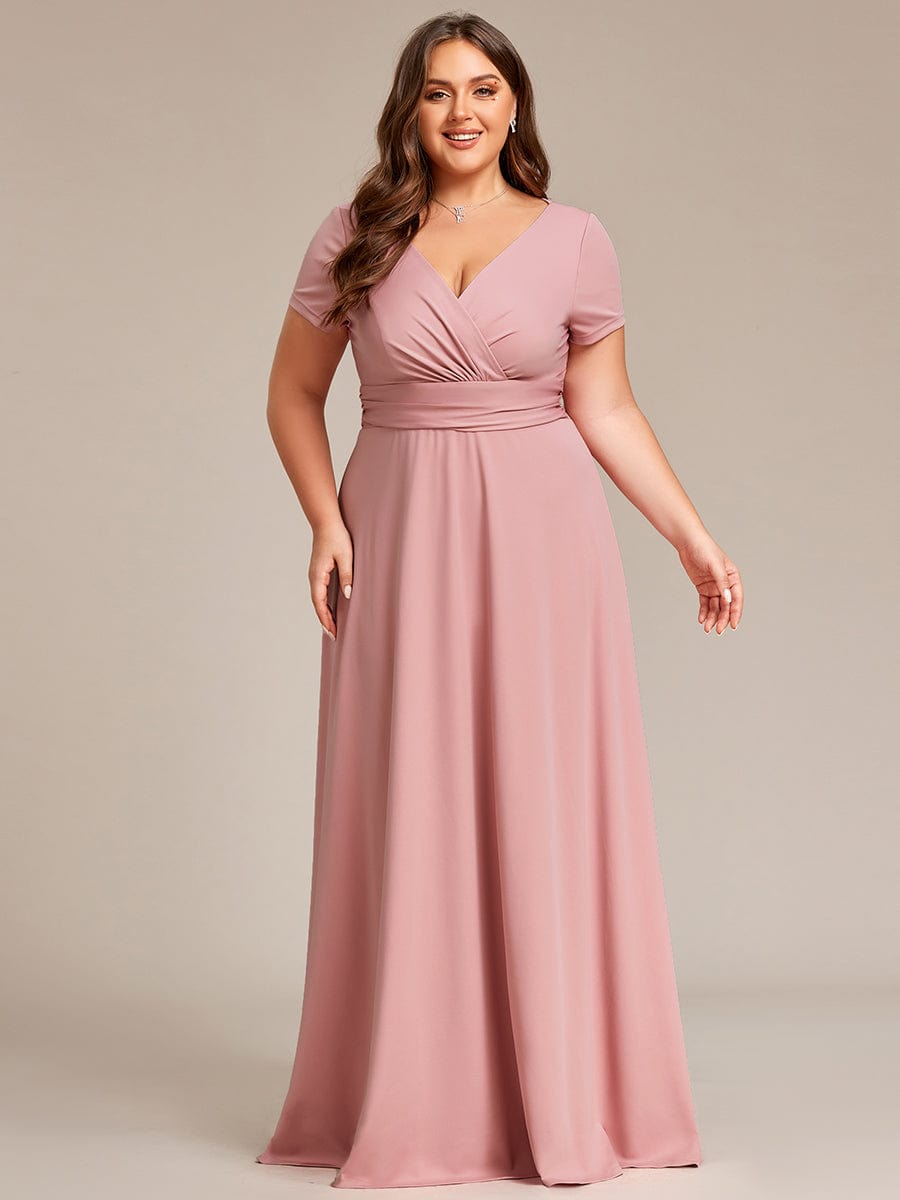 Simple Pleated Empire Waist A-Line Bridesmaid Dress