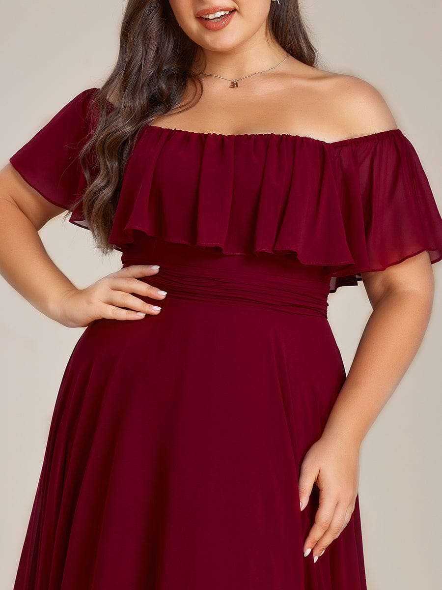 Chiffon Off-The-Shoulder High Low Bridesmaid Dress