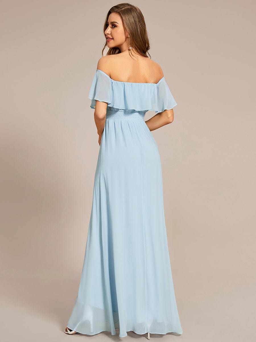 Chiffon Off-The-Shoulder High Low Bridesmaid Dress