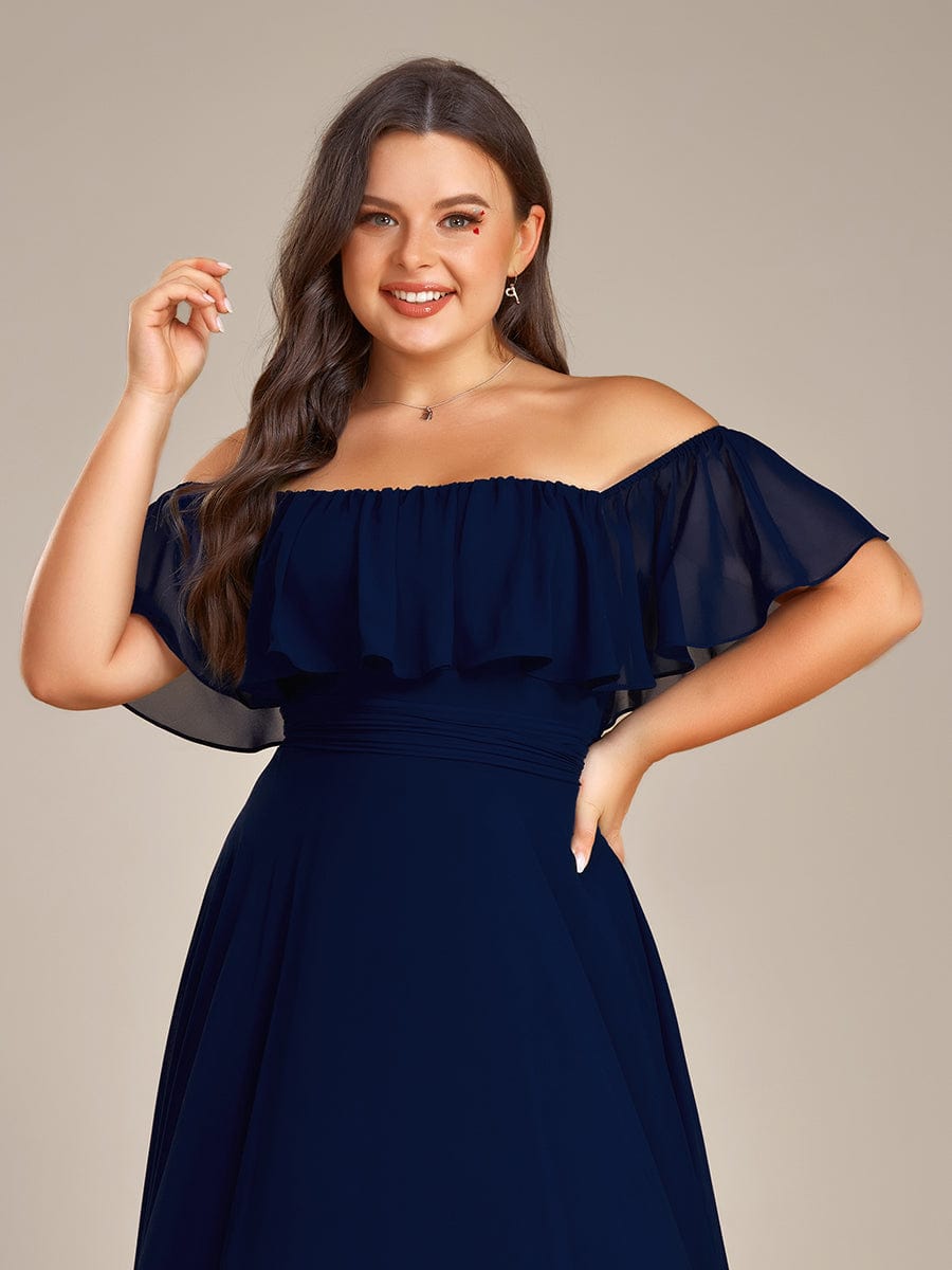 Chiffon Off-The-Shoulder High Low Bridesmaid Dress