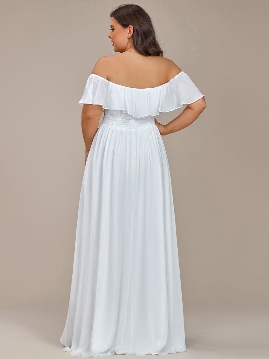 Chiffon Off-The-Shoulder High Low Bridesmaid Dress