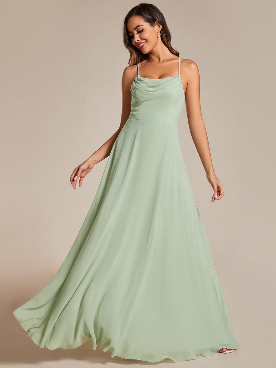 Adjustable Spaghetti Strap Chiffon A-Line Bridesmaid Dresses