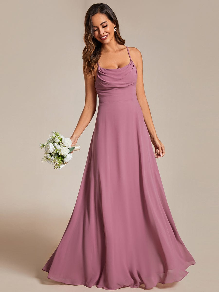 Adjustable Spaghetti Strap Chiffon A-Line Bridesmaid Dresses