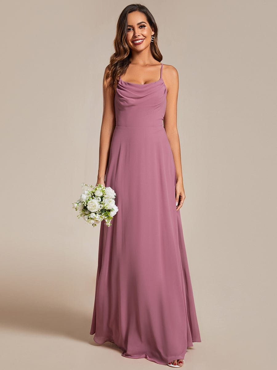 Adjustable Spaghetti Strap Chiffon A-Line Bridesmaid Dresses