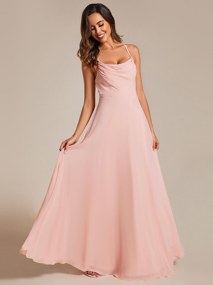 Adjustable Spaghetti Strap Chiffon A-Line Bridesmaid Dresses