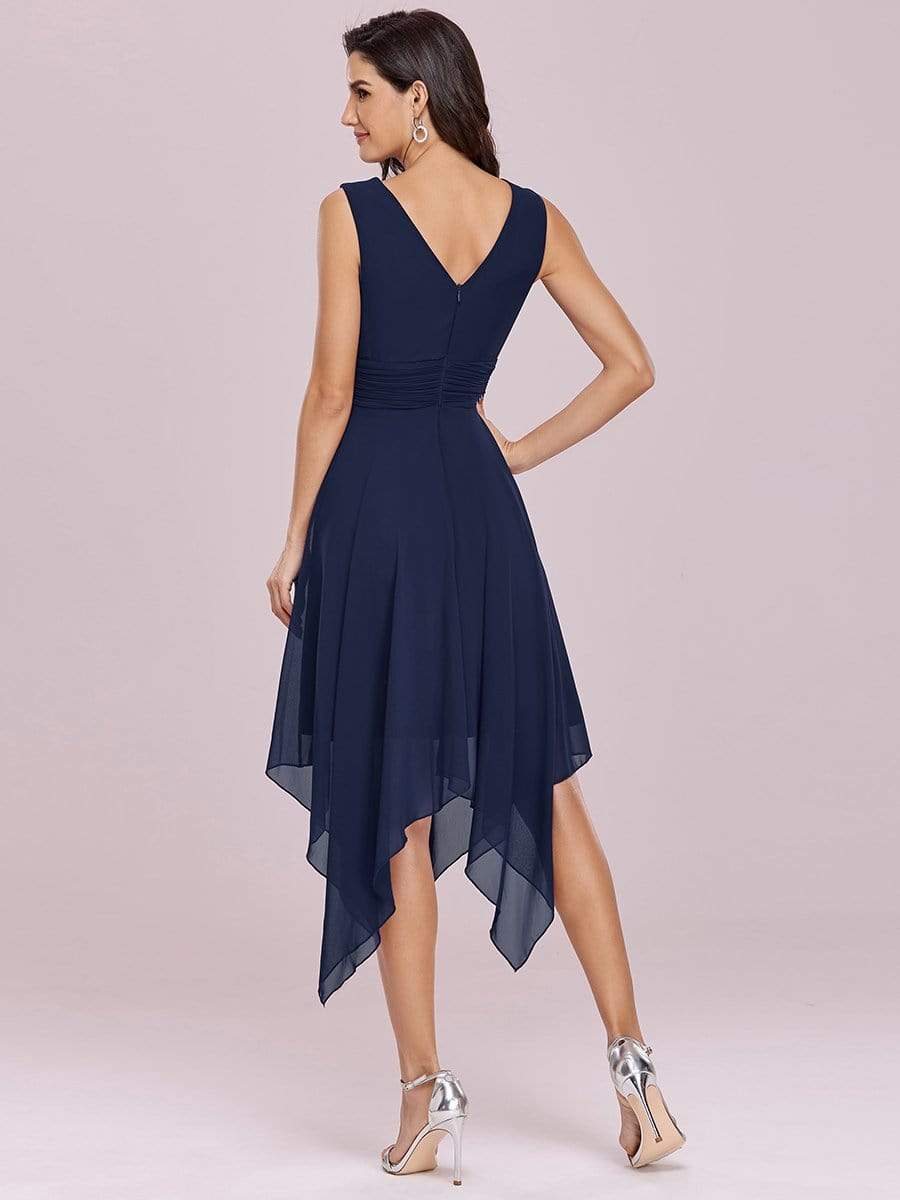 Custom Size Knee Length Chiffon Bridesmaid Dress with Irregular Hem