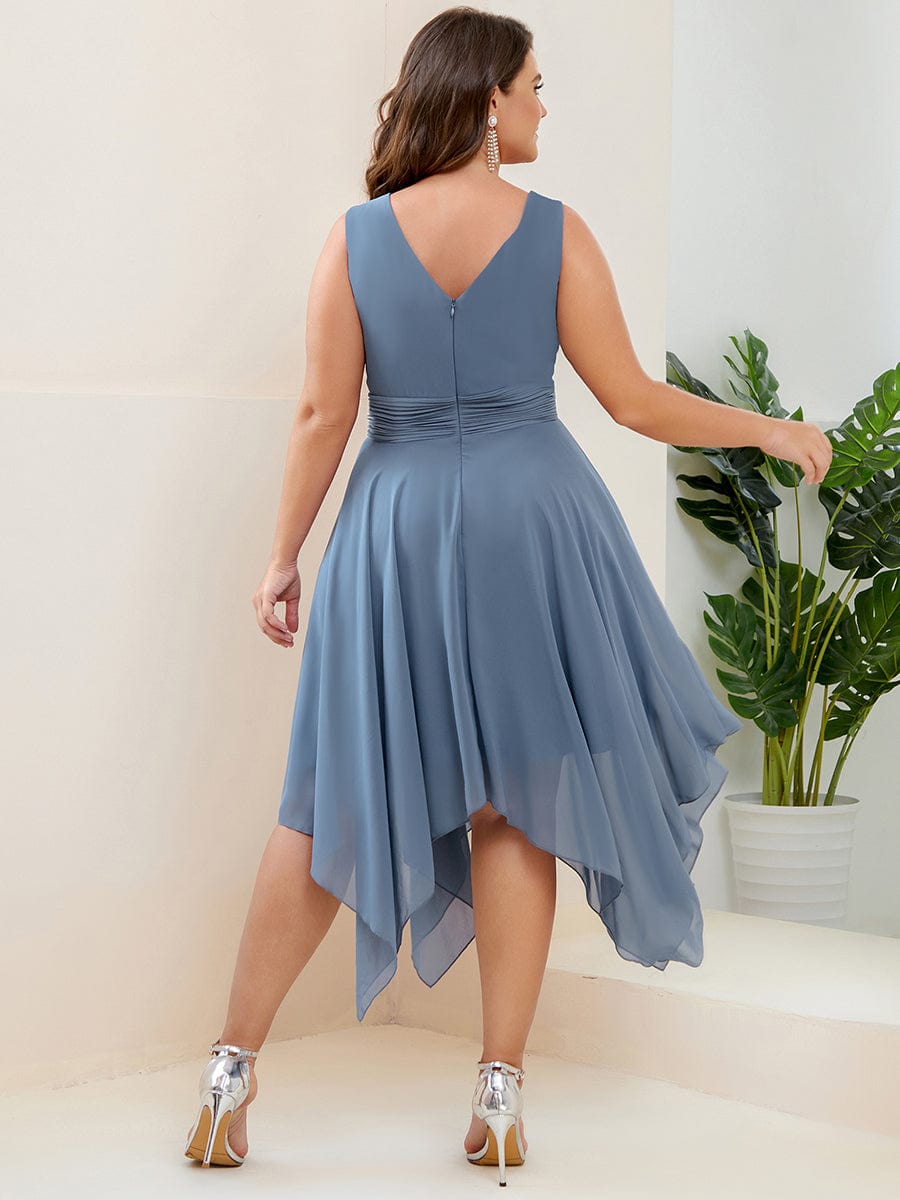 Knee Length Chiffon Bridesmaid Dress with Irregular Hem