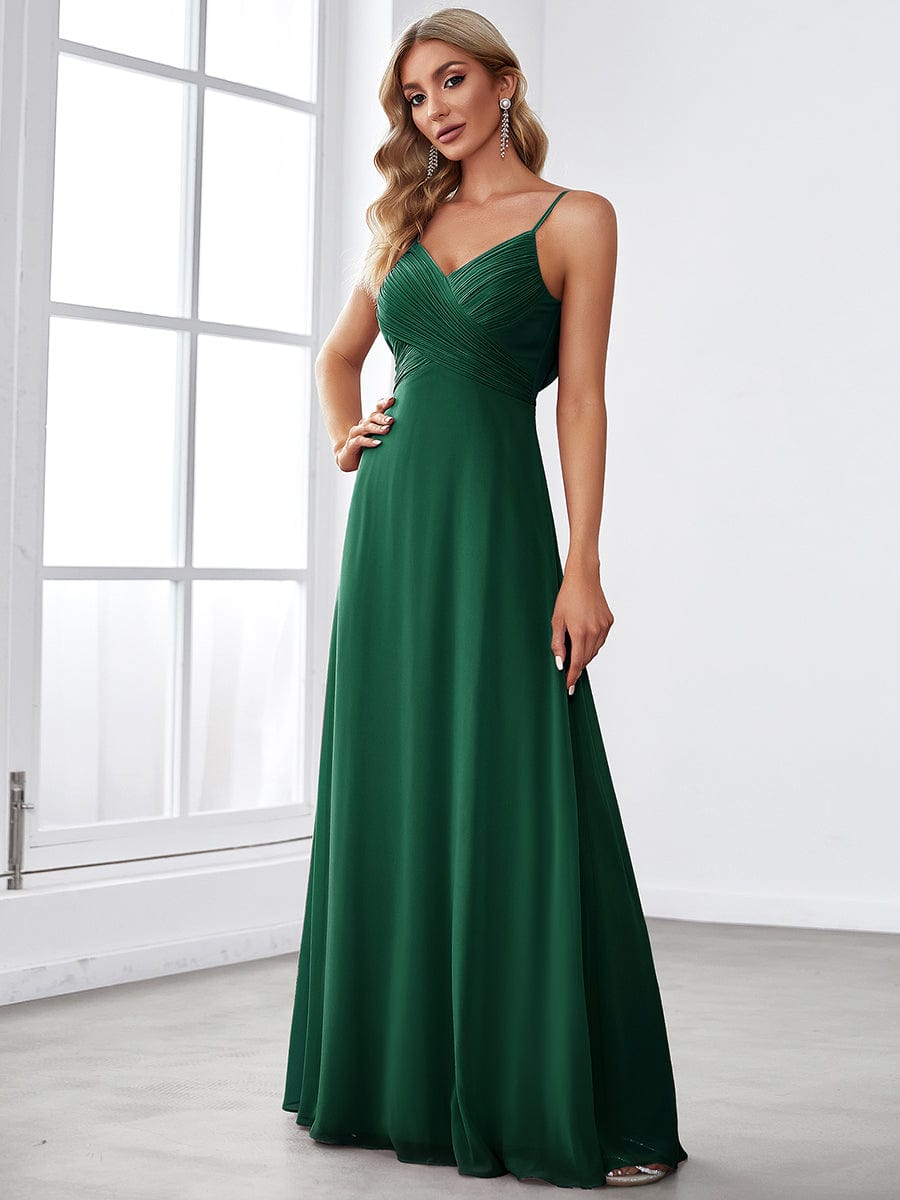 Sweetheart Draped Back Floor Length Bridesmaid Dress