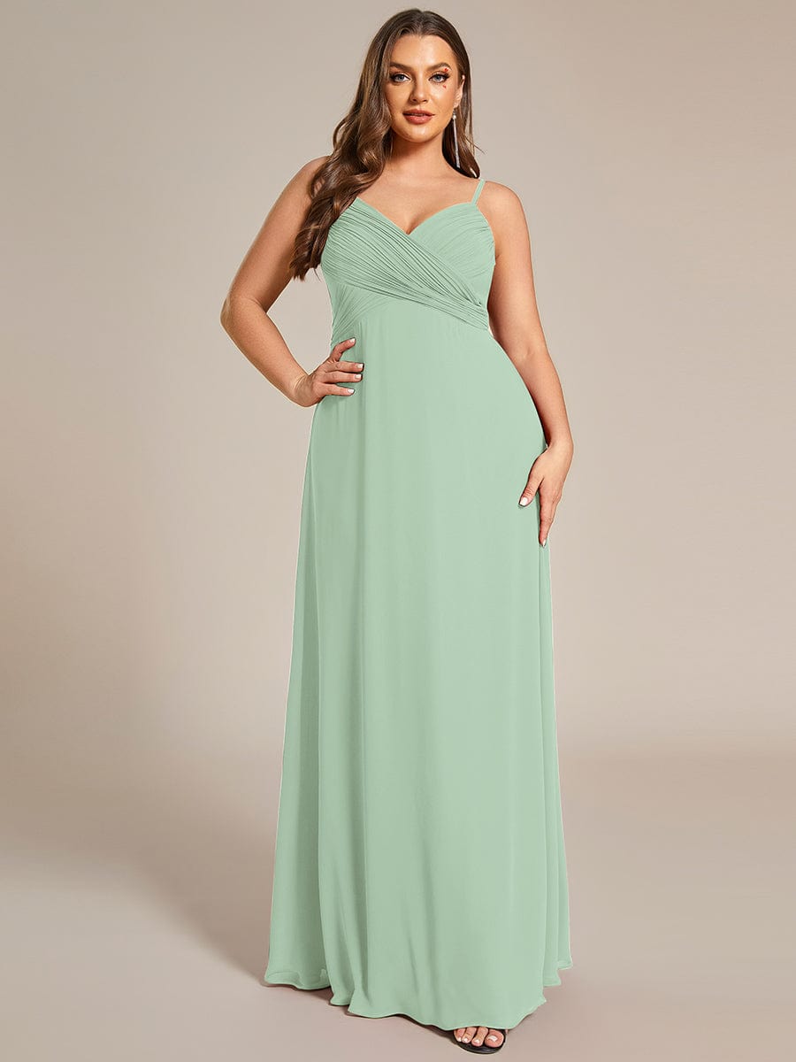 Plus Size Pleated Sweetheart Backless Floor Length Bridesmaid Dress