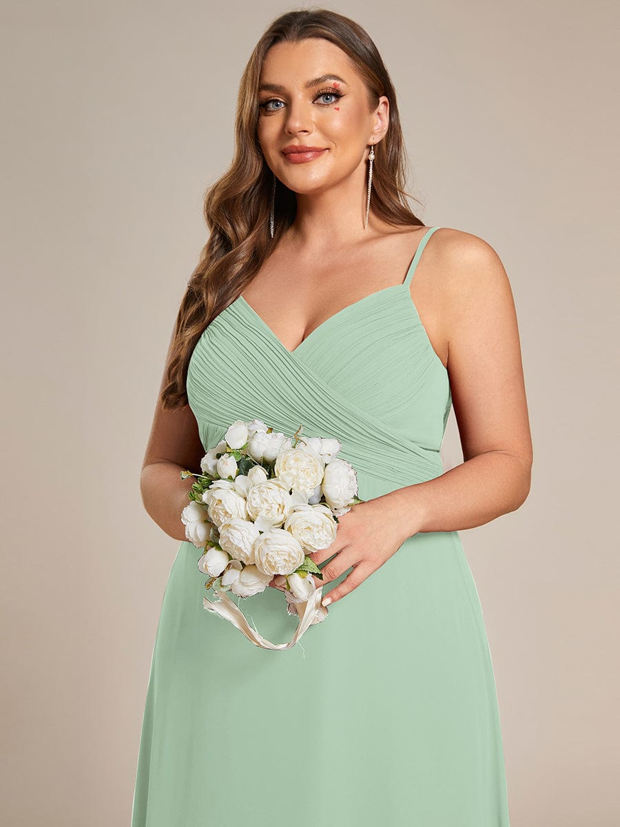 Plus Size Pleated Sweetheart Backless Floor Length Bridesmaid Dress