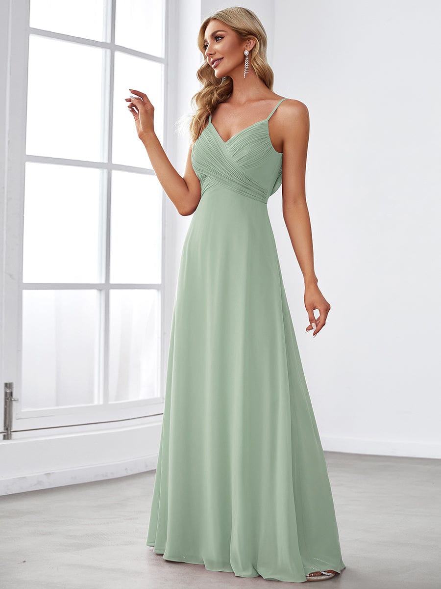 Custom Size Sweetheart Draped Back Floor Length Bridesmaid Dress