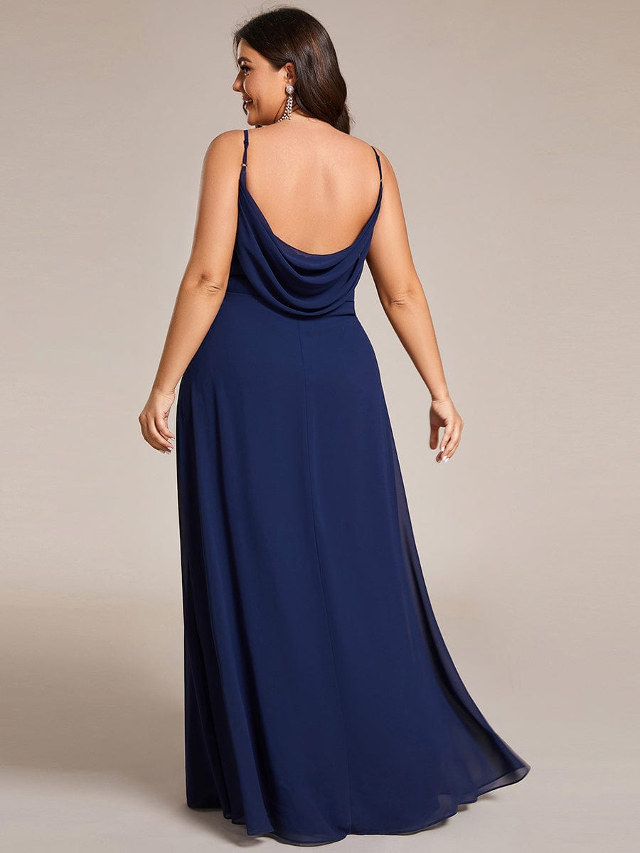 Plus Size Pleated Sweetheart Backless Floor Length Bridesmaid Dress