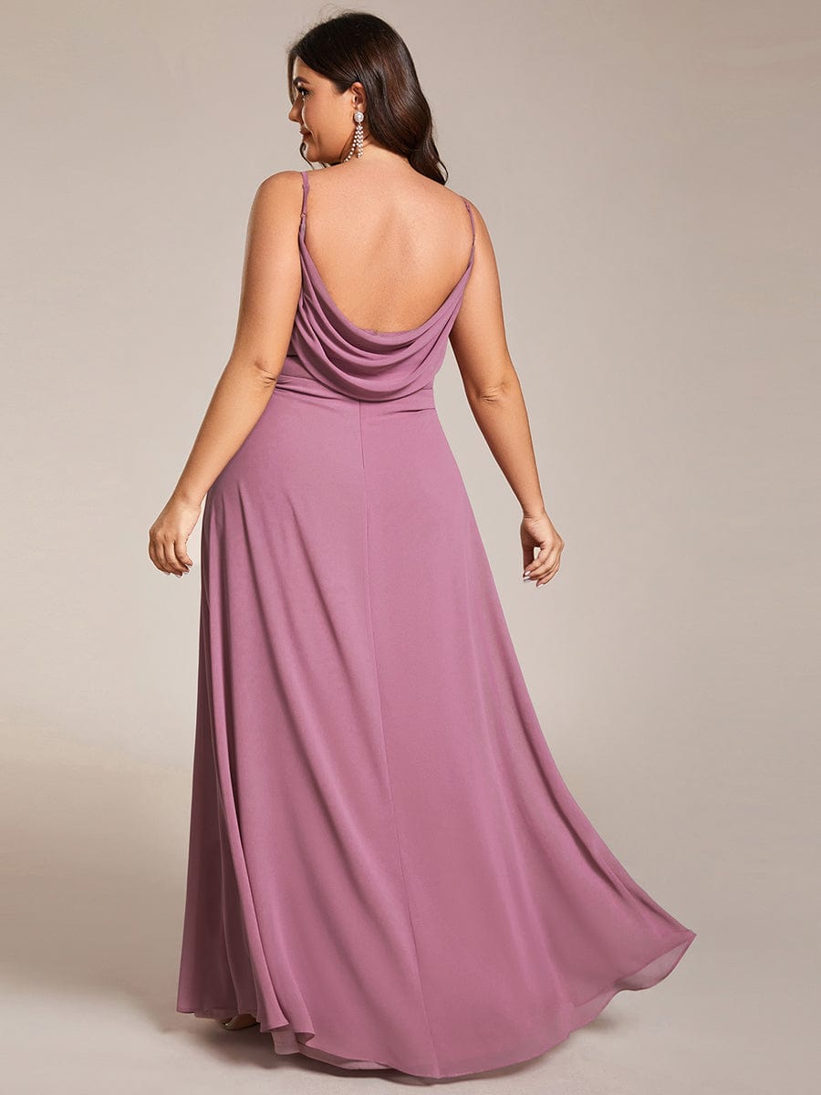 Plus Size Pleated Sweetheart Backless Floor Length Bridesmaid Dress