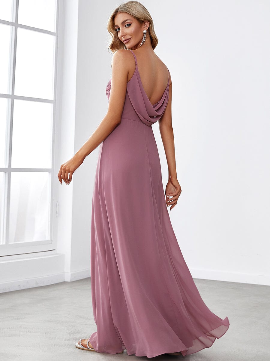 Custom Size Sweetheart Draped Back Floor Length Bridesmaid Dress