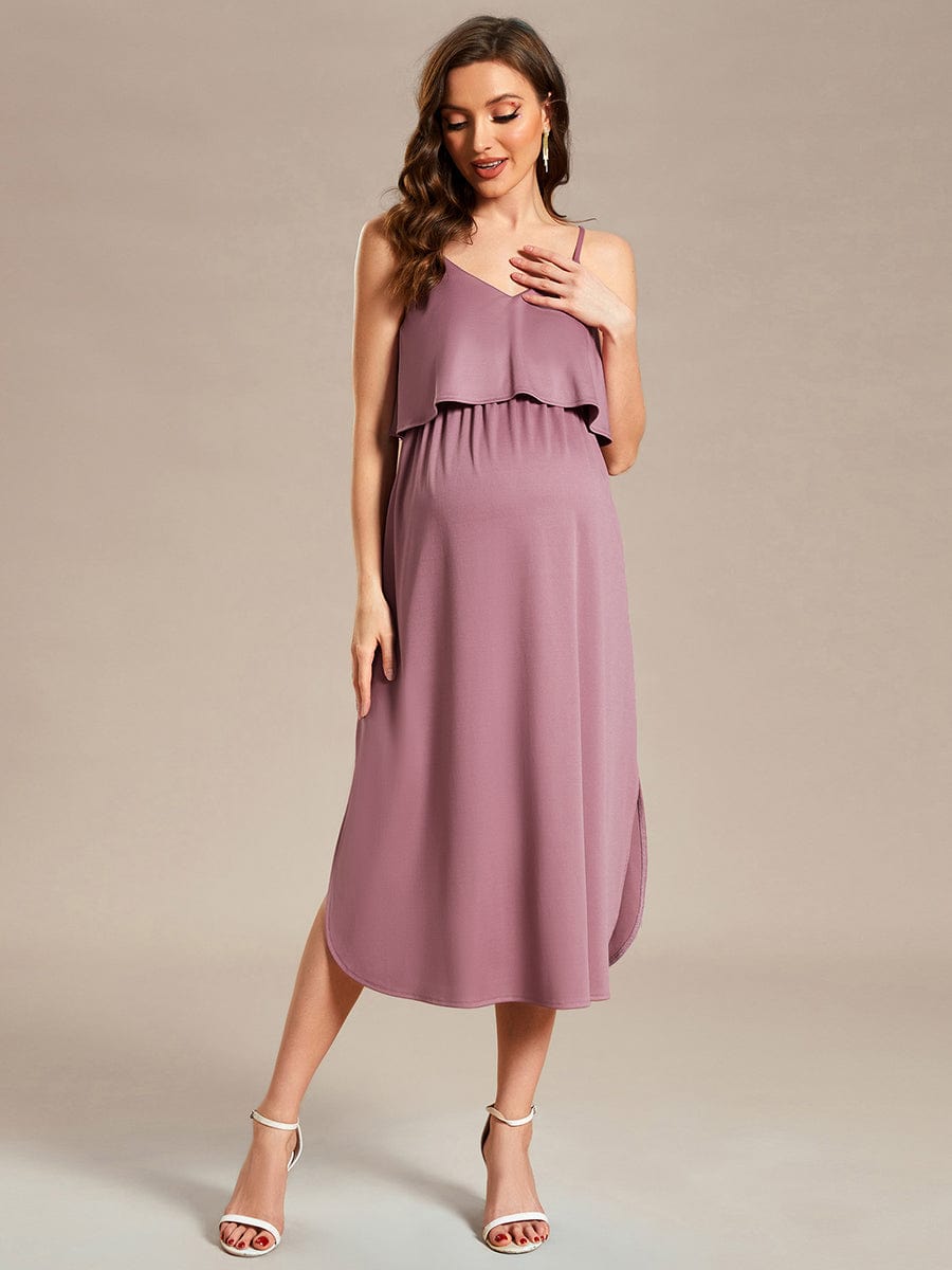 Adjustable Spaghetti Straps A-Line Maternity Dress