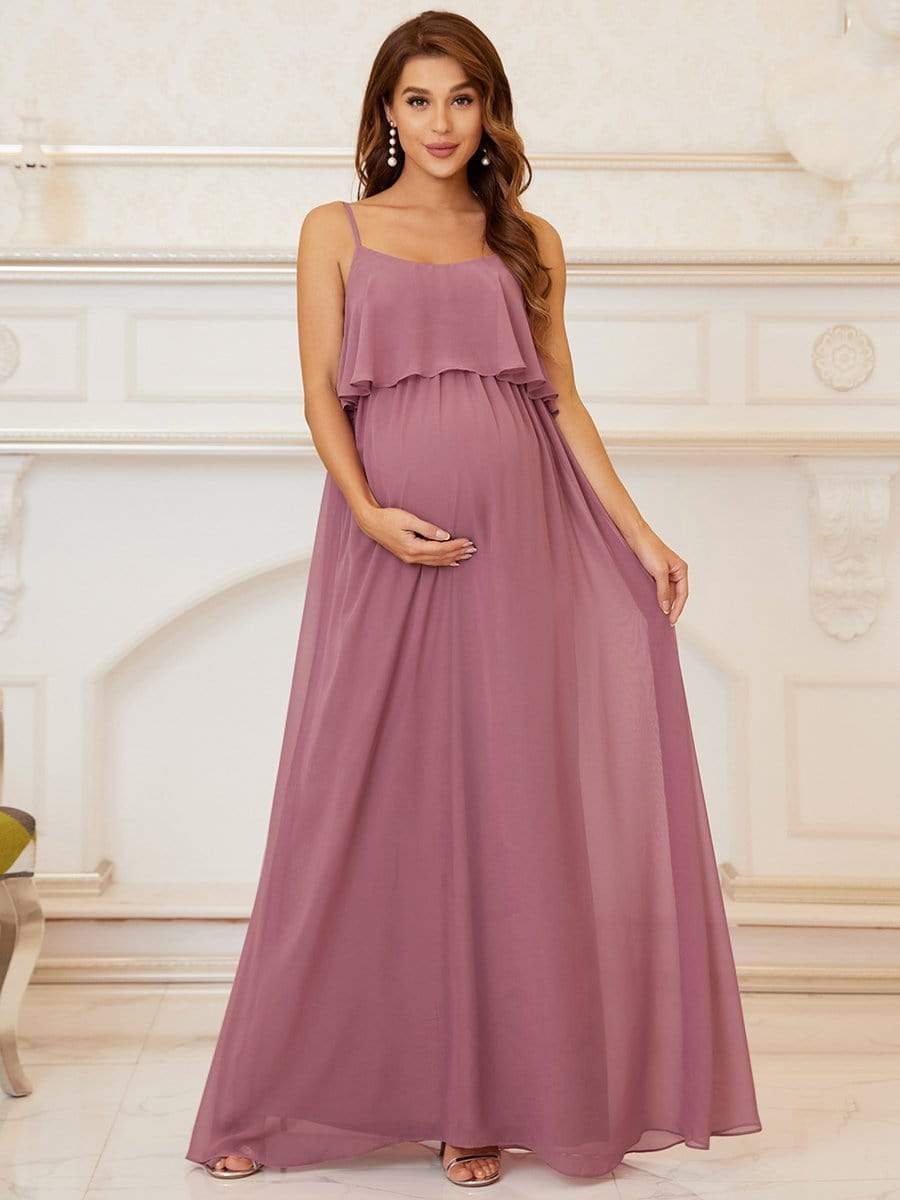 Asymmetrical Sweetheart Short Sleeves Maternity Dress - Ever-Pretty UK