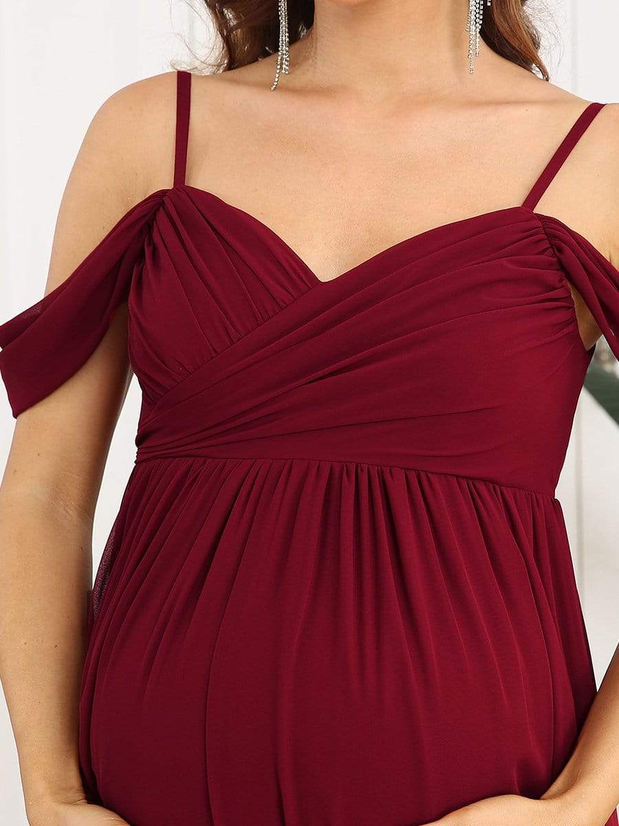 Off The Shoulder Spaghetti Straps Maxi Maternity Wedding Guest Dress