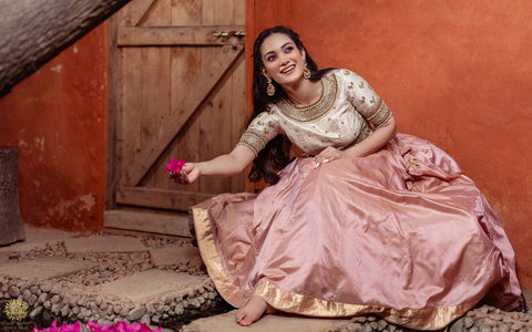 A woman wearing Indian bridal attire