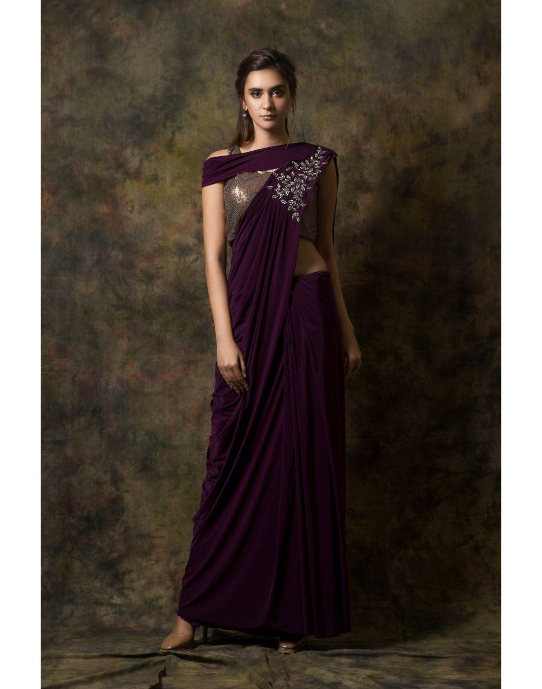 How to drape a saree as a dress|turn your saree to dress ,no sewing no  cutting|Priyanka Yadav - YouTube