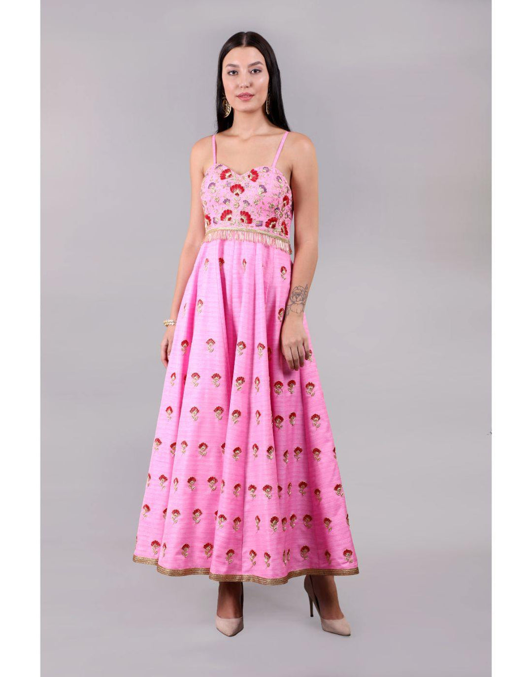Blush Pink Ruffles Ball Gown Criss-cross Backless Prom Dresses,PD0304 –  AlineBridal