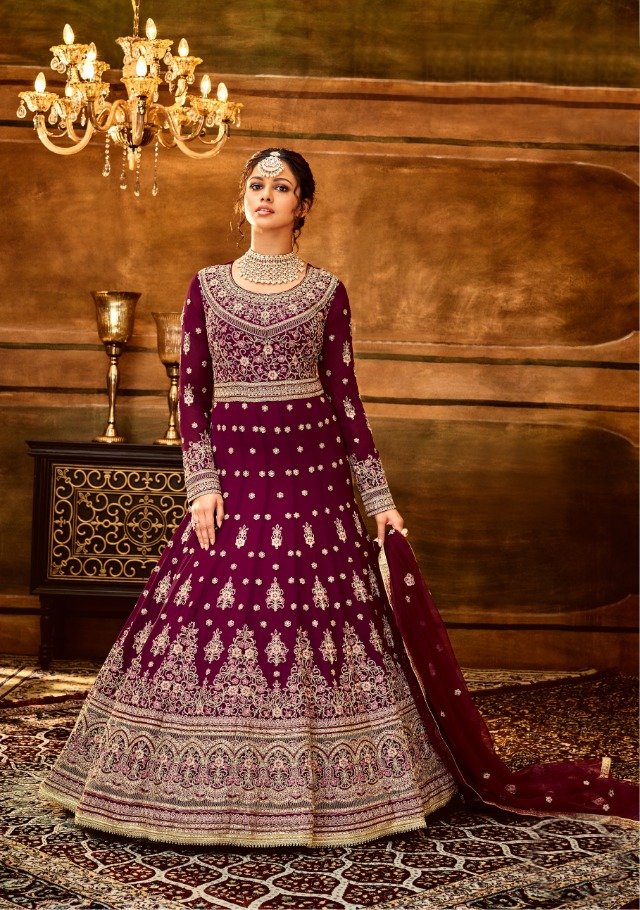 LILLY OF NILE CHIFFON ANARKALI SUIT SET – Pomcha Jaipur