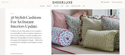 Sheerluxe cushion article 