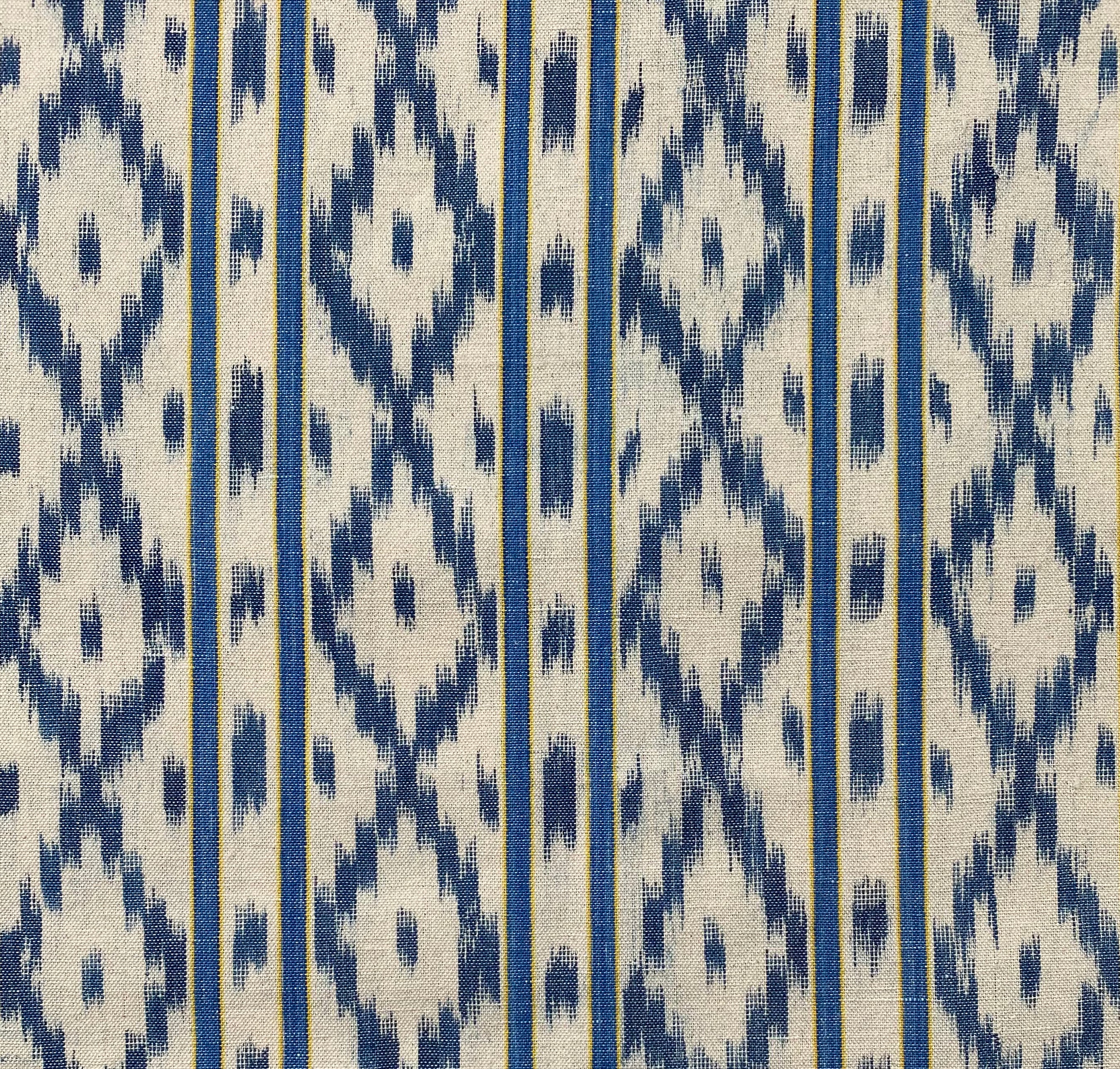 Sunburst Wide Stripe Ikat in Royal Blue Green and Fuchsia SNB 