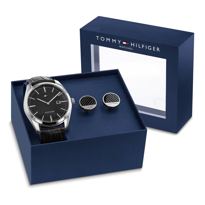 tommy hilfiger watch and cufflink set