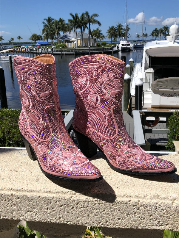pink sparkly cowboy boots