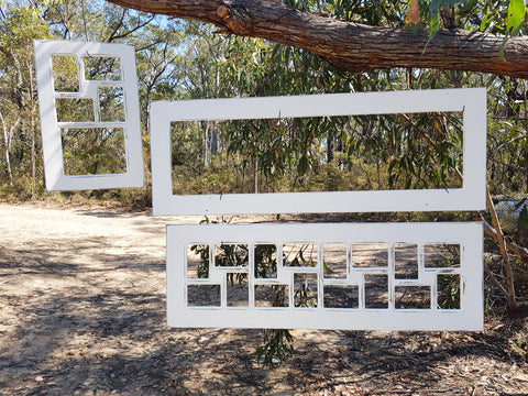 Shabby Chic Vintage White multi photo collage frame in recycled timber Australian made to order