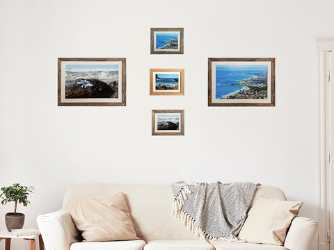 Selection of narrow frames in Australian recycled timber with mat