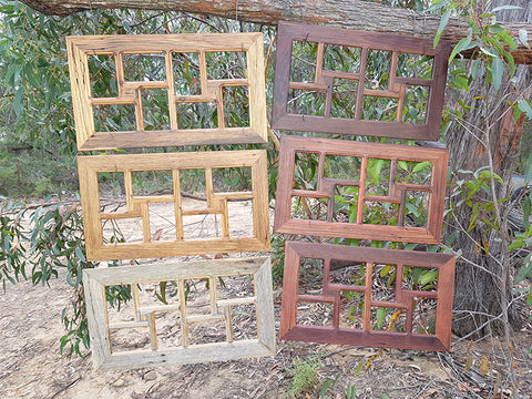 8 opening recycled timber rustic picture frames at Wombatframes