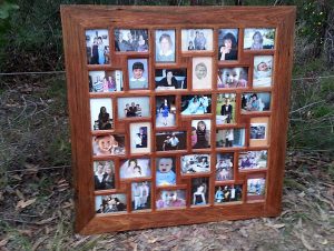 Large family photo collage frame recycled timber