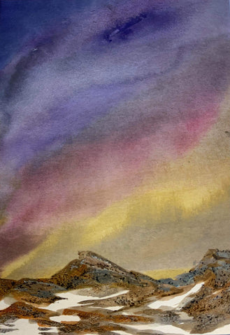Golden Sky- watercolour painting by Ottawa-based artist Mireille Laroche
