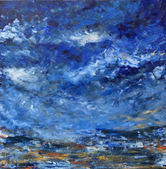 sky High, 36 by 36 inch original acrylic painting by Ottawa-based artist Mireille Laroche